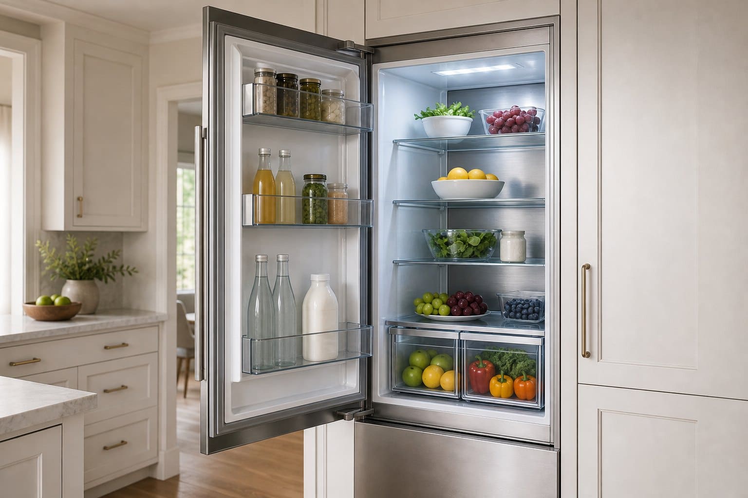 GE Monogram built-in refrigeration in a South County kitchen