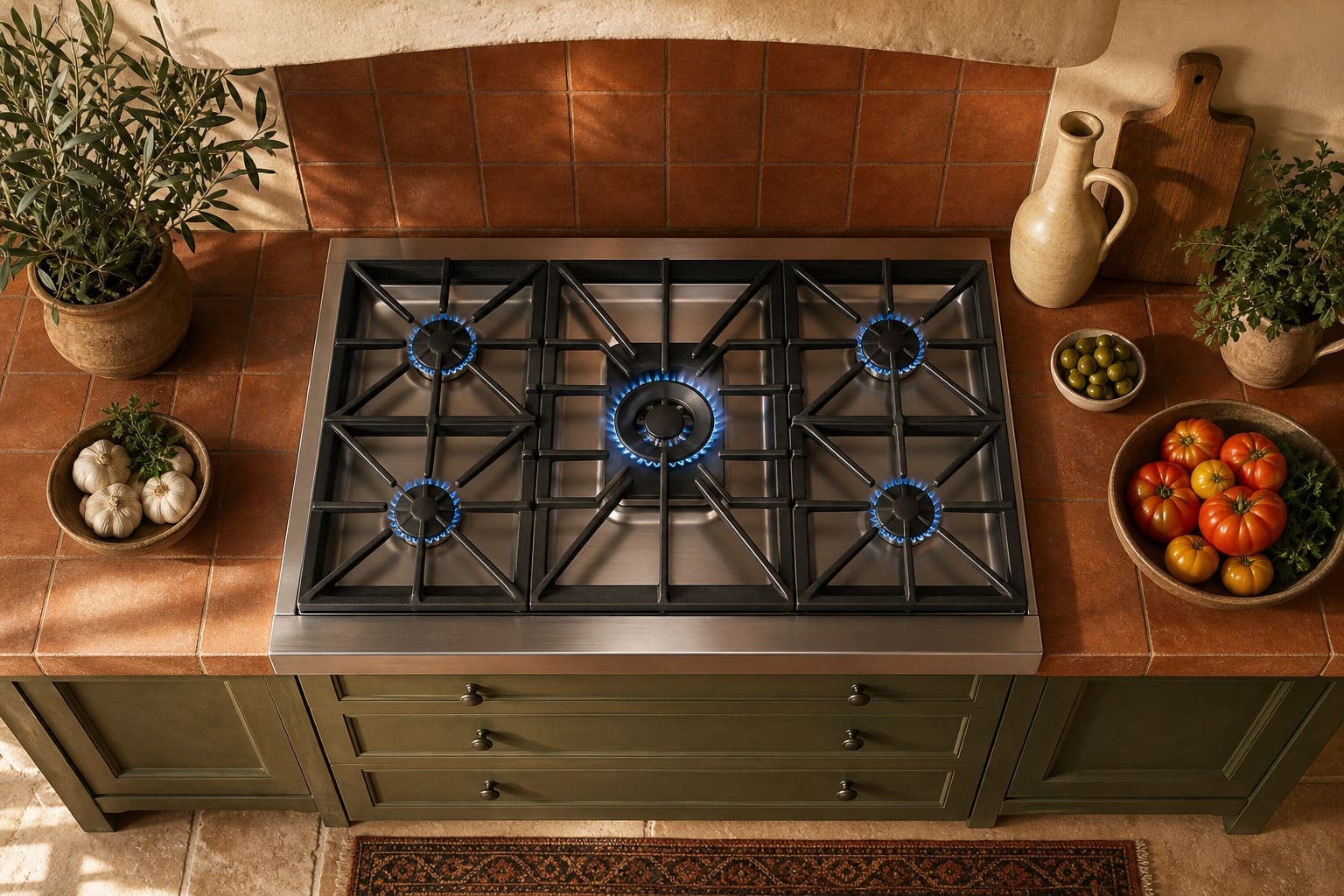 Thermador cooktop and built-in appliances in a Gilroy kitchen